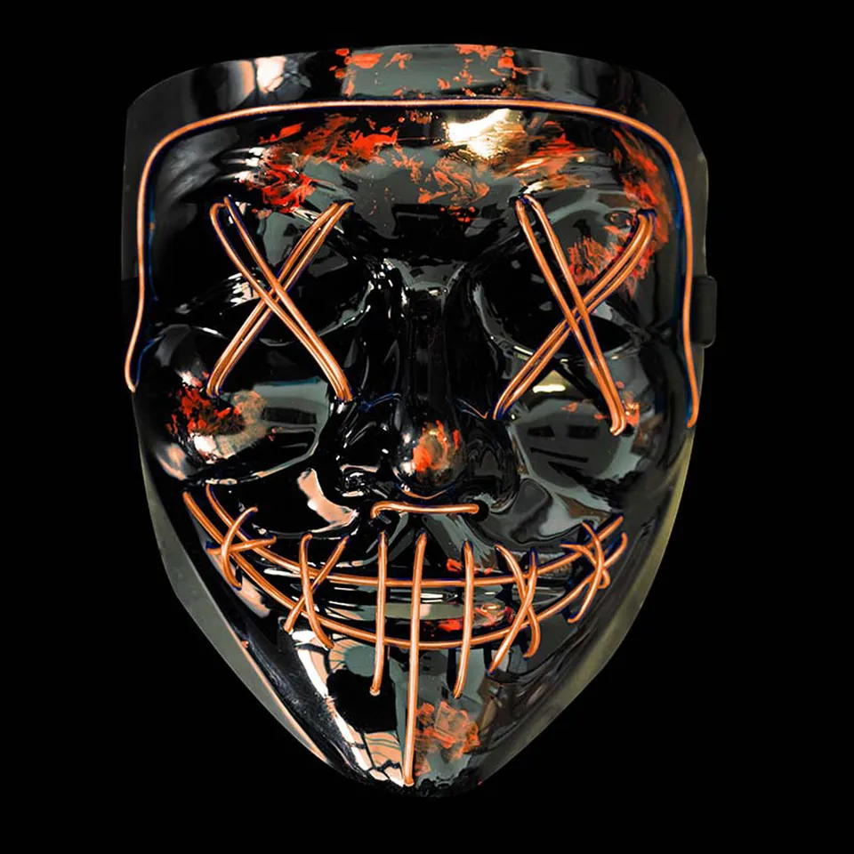 das-kost-mland-purge-led-maske-orange-leuchtmaske-party image 1