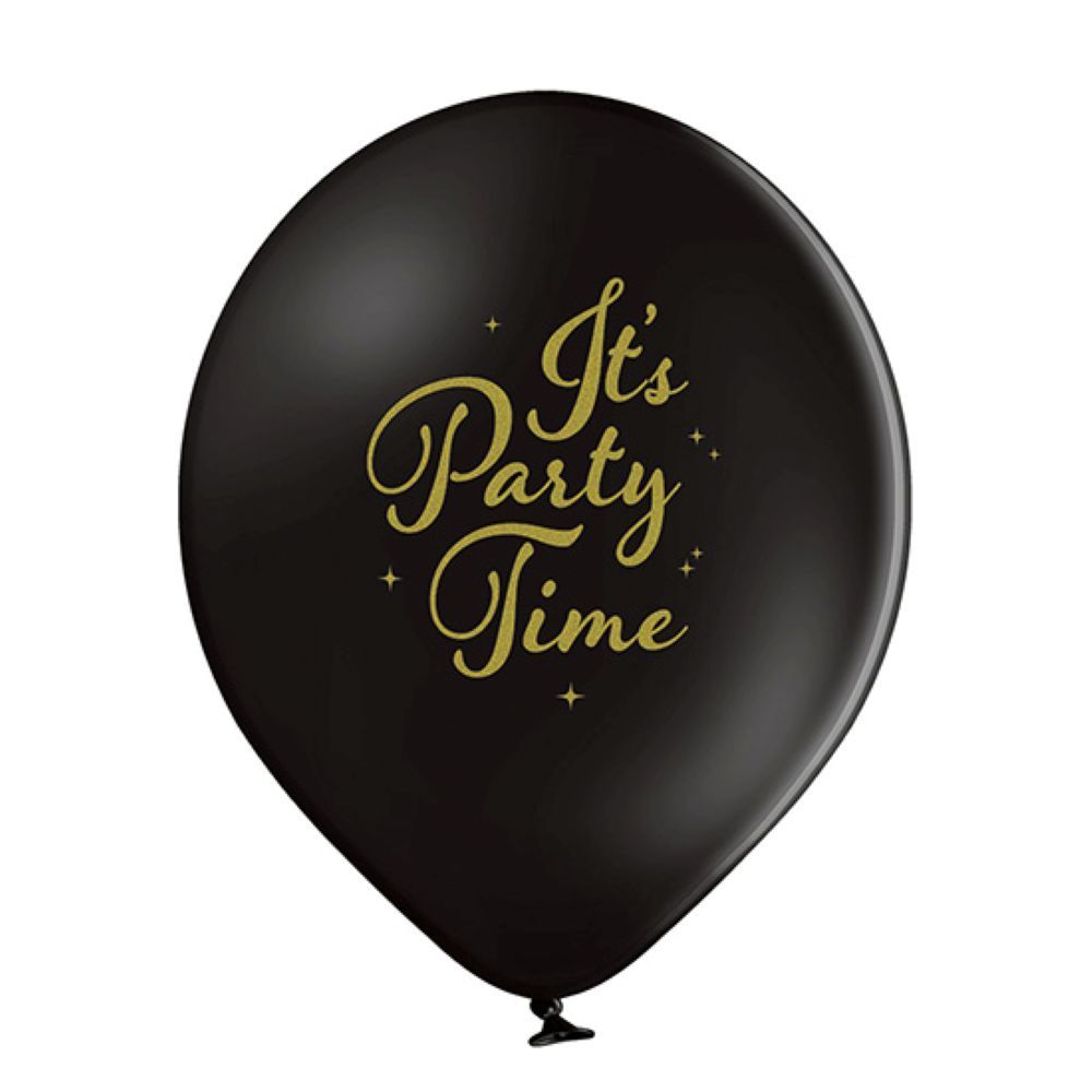 das-kost-mland-party-queen-luftballon-schwarz-gold-6-stk image 3