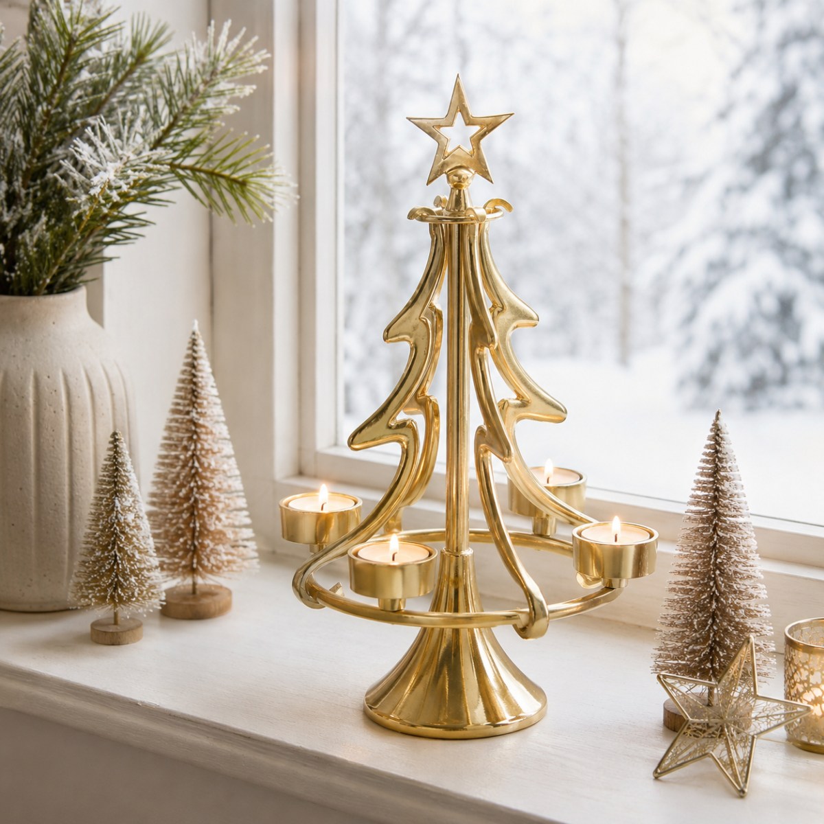 riffelmacher-kerzenst-nder-weihnachtsbaum-gold-22x37cm-24168 image 2