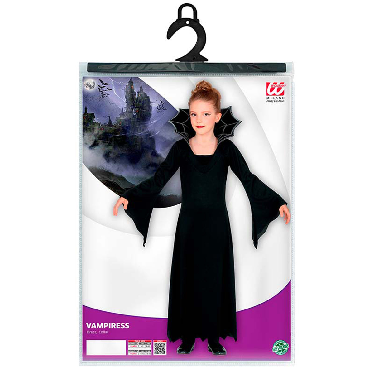 das-kost-mland-m-dchen-kid-vampirin-kost-m-kleid-schwarz-128 image 4