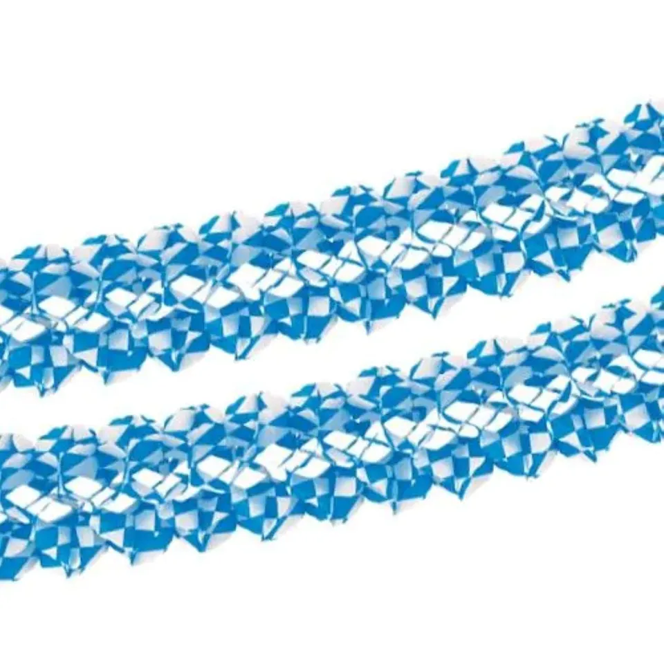 papstar-girlande-bayrisch-blau-16-cm-4-m-rautenmuster image 1