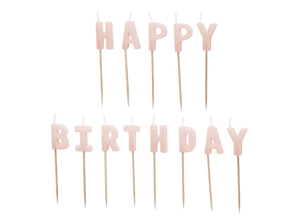 das-kost-mland-happy-birthday-geburtstagskerzen-rosa-13-stk image 1