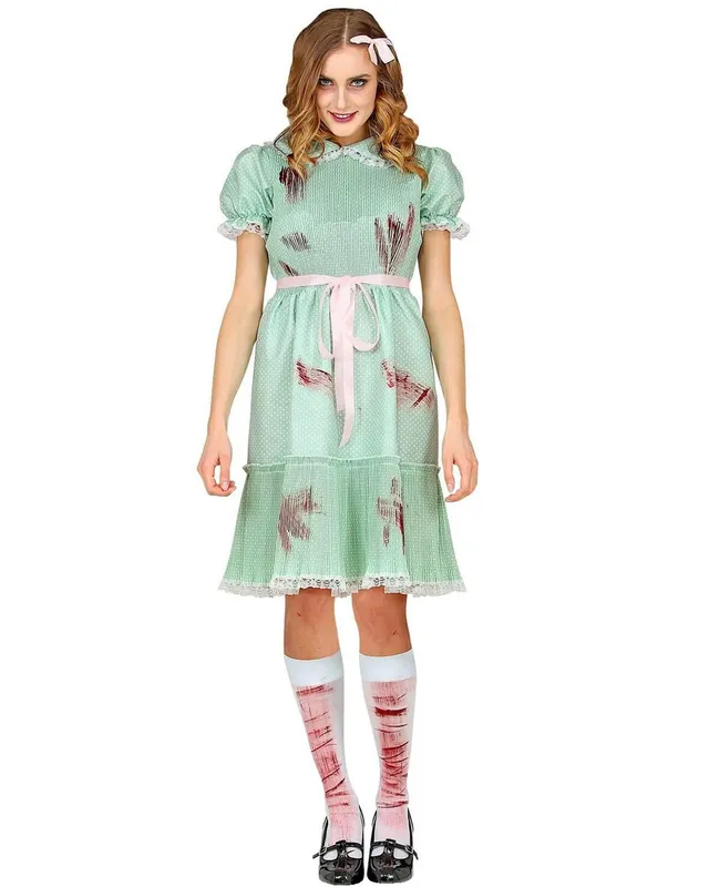 das-kost-mland-damen-shining-twins-horror-kost-m-gr-n-wei-kunstblut image 1