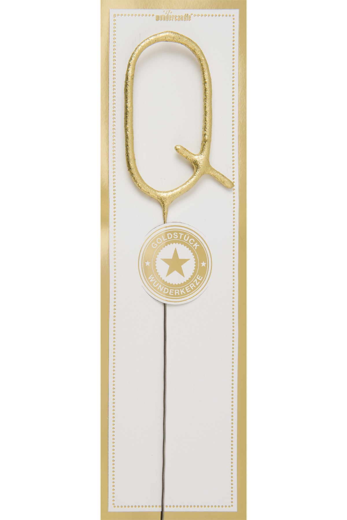 das-kost-mland-wunderkerze-buchstabe-q-classic-gold-6-5cm-35s image 1