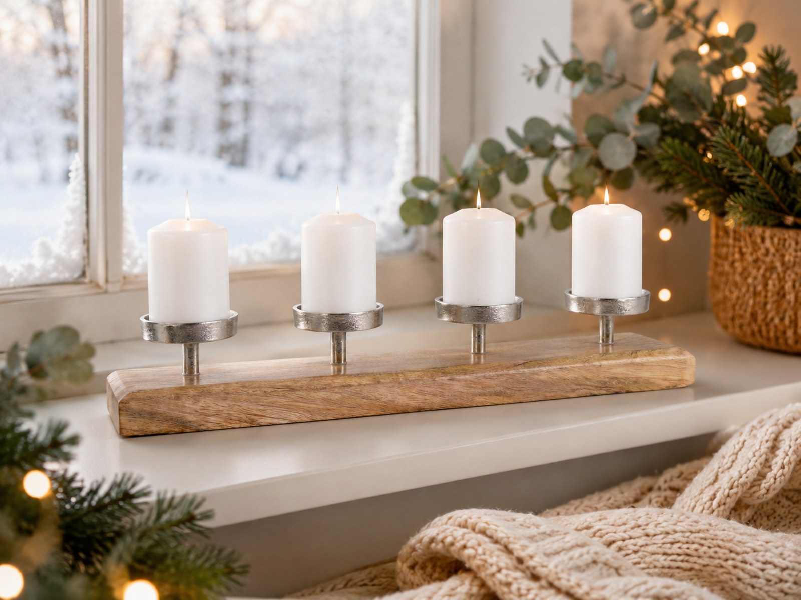 das-kost-mland-adventskerzenhalter-mangoholz-50x10-cm-4-kerzen image 5