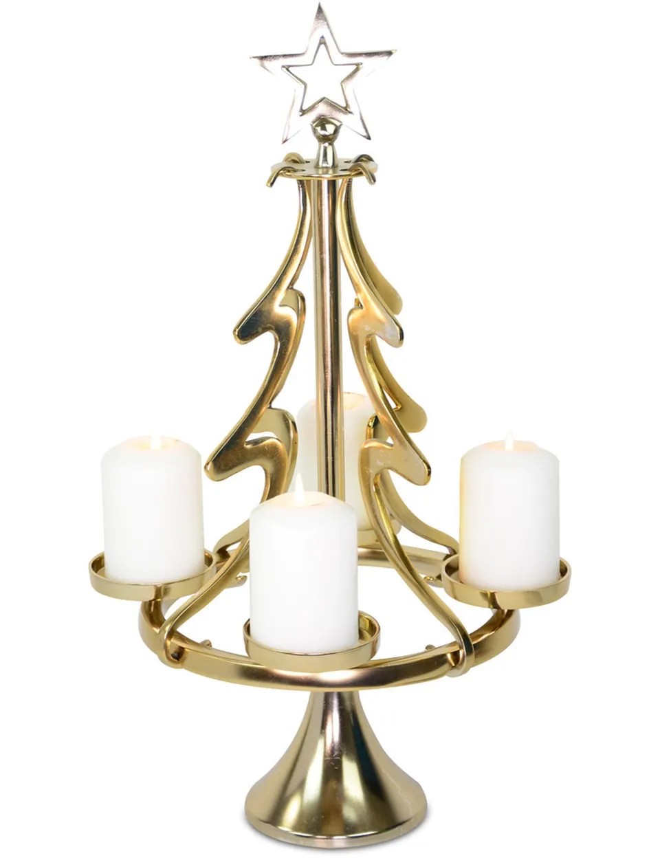 riffelmacher-kerzenst-nder-weihnachtsbaum-adventskerzenhalter-gold-56cm image 1