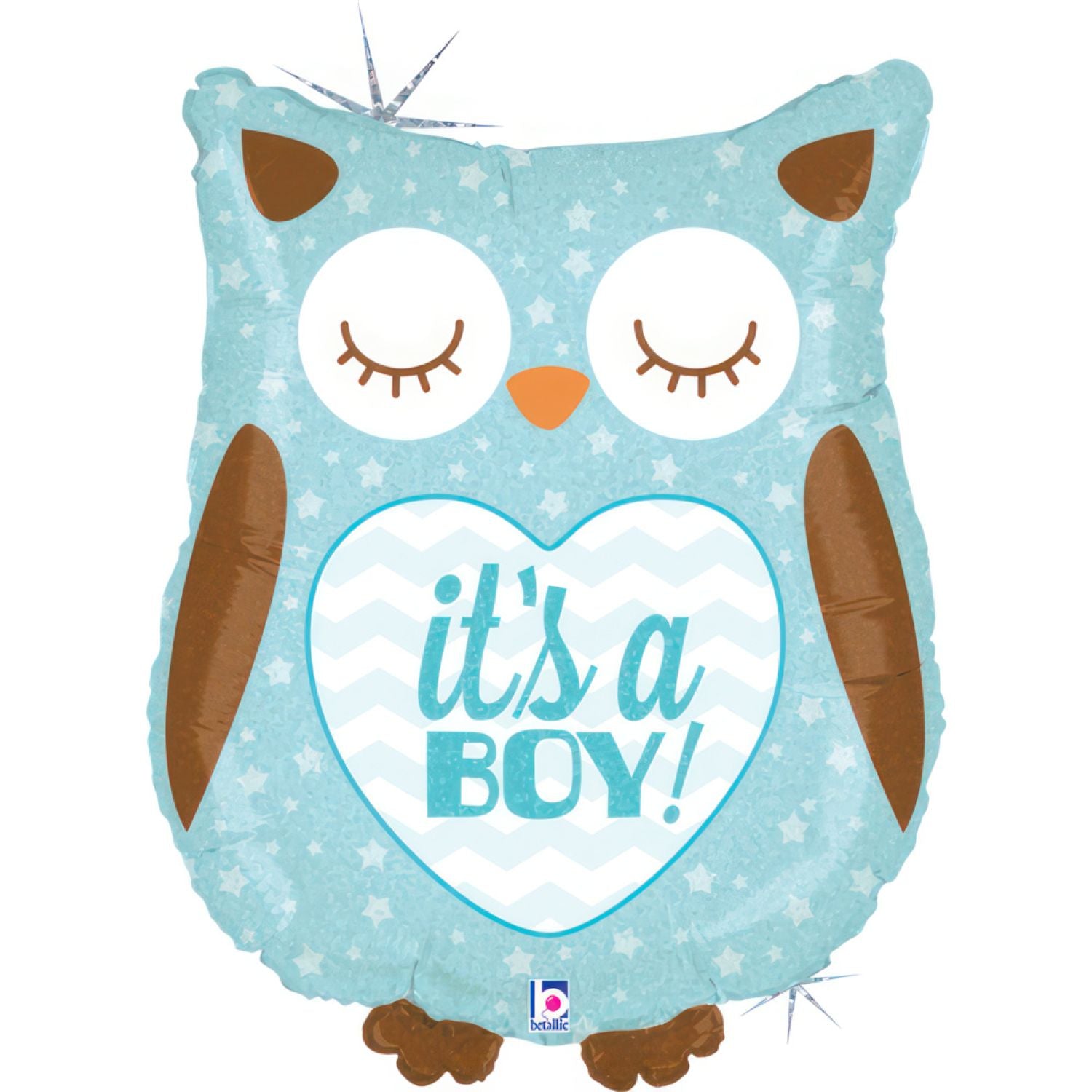 das-kost-mland-shape-folienballon-eule-it-s-a-boy-66cm image 1