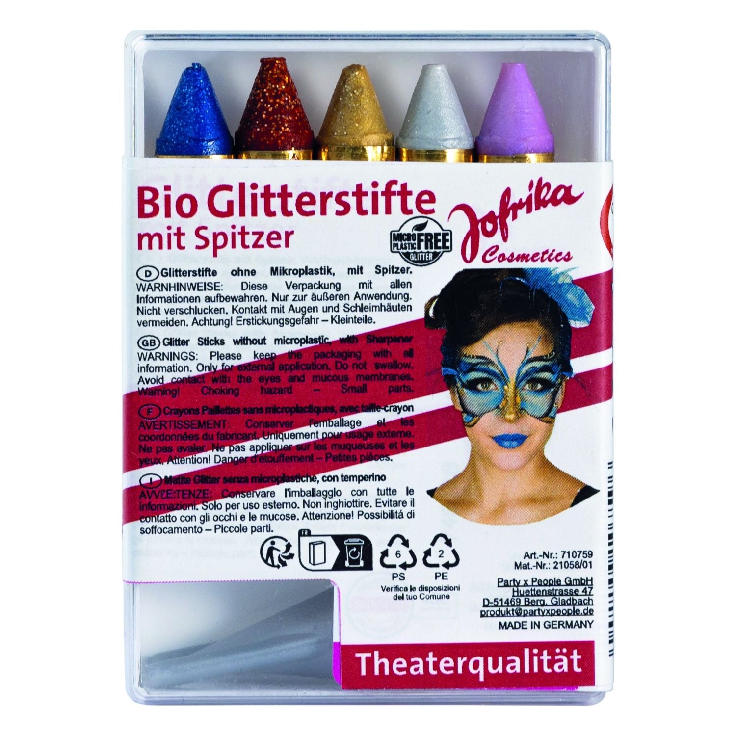das-kost-mland-dekorationen-bio-schminkstifte-glitter-5er-spitzer image 1