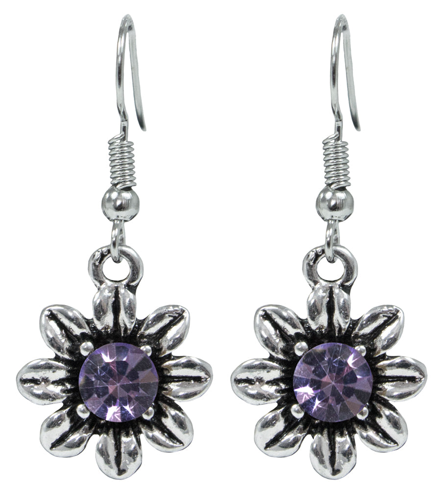 das-kost-mland-blumen-collier-mit-ohrh-ngern-lila-strass image 4