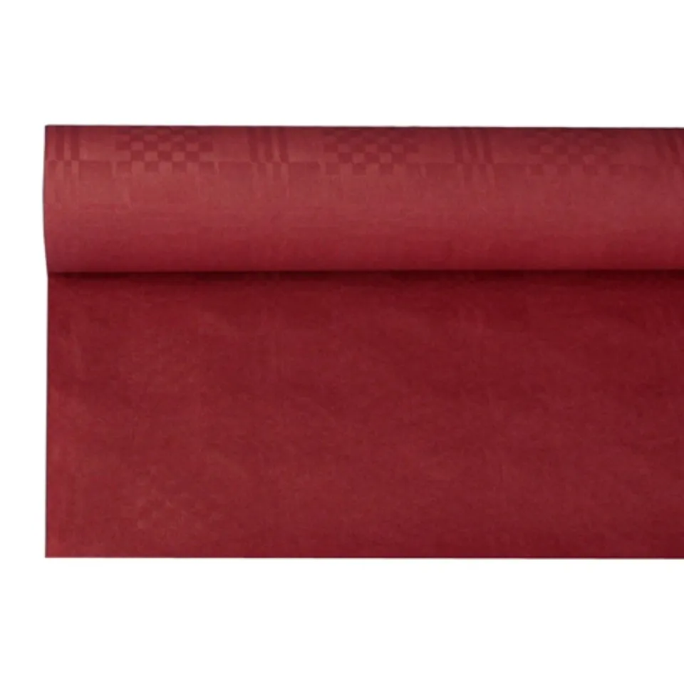 das-kost-mland-tischdecke-papier-damast-8x1-2m-bordeaux-deko image 1