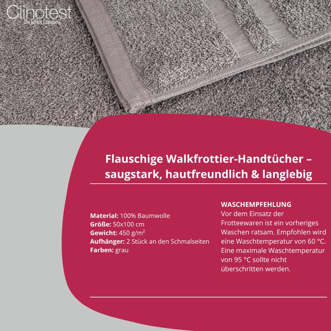 clinotest-luxus-handt-cher-set-50x100-grau-6er-baumwolle image 3