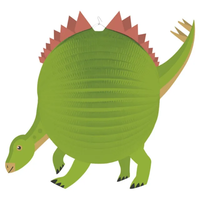 das-kost-mland-dekorationen-laterne-papier-dino-25cm-gr-n image 1