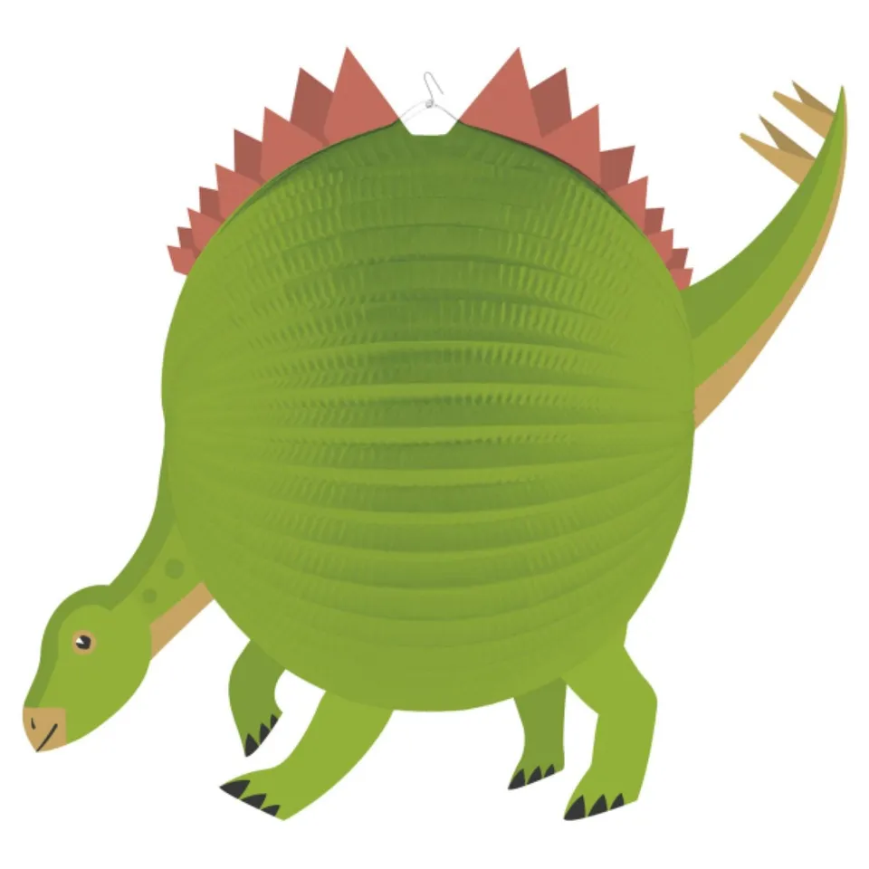 das-kost-mland-dekorationen-laterne-papier-dino-25cm-gr-n image 1