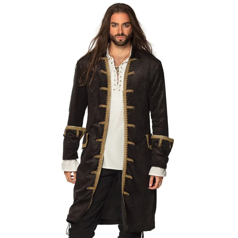 das-kost-mland-herren-piraten-jacke-schwarz-gold-gr-e-l image 1