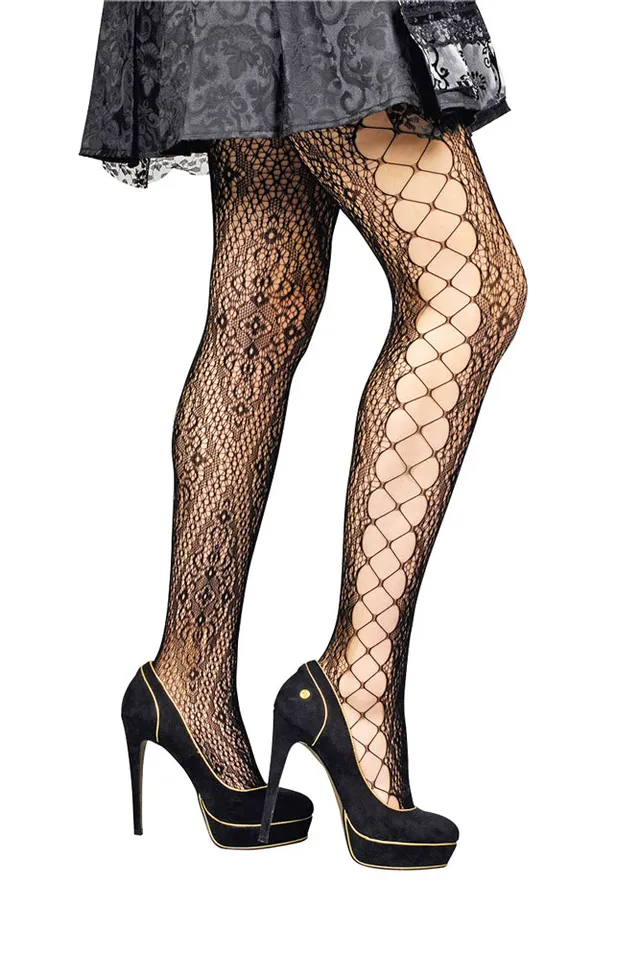 das-kost-mland-accessoires-netzstrumpfhose-spitze-schwarz-s-m image 1