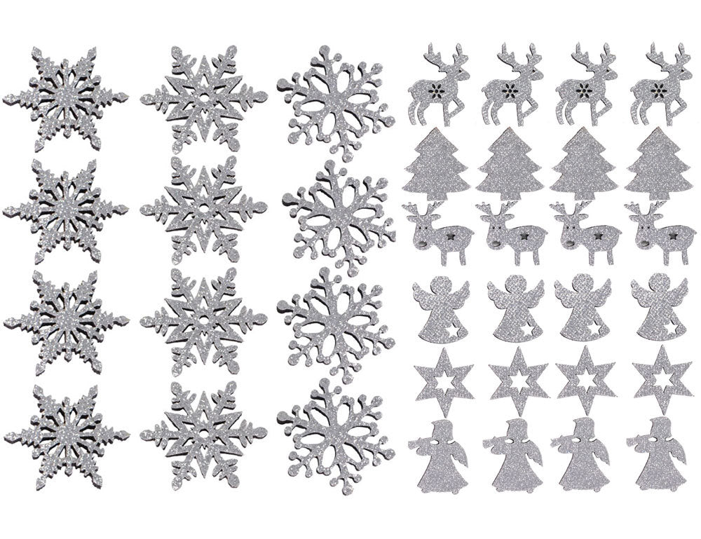 riffelmacher-filz-streudeko-glitter-4-cm-silber-engel-sterne-12-tlg image 1