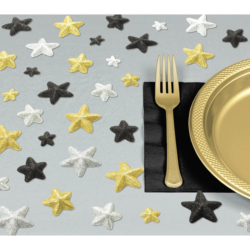 das-kost-mland-glitz-glam-streudeko-sterne-gold-schwarz-32-stk image 3