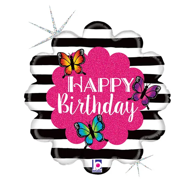 das-kost-mland-dekorationen-folienballon-happy-birthday-schmetterling-46cm image 1