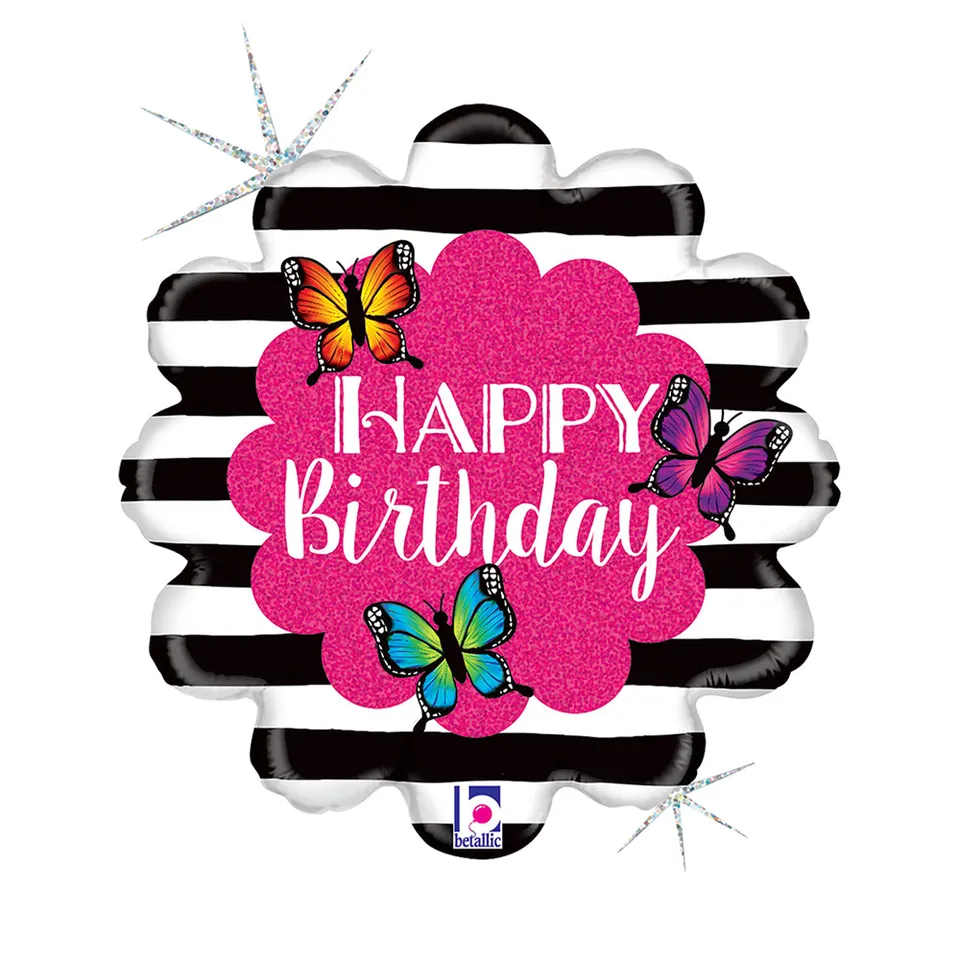 das-kost-mland-dekorationen-folienballon-happy-birthday-schmetterling-46cm image 1