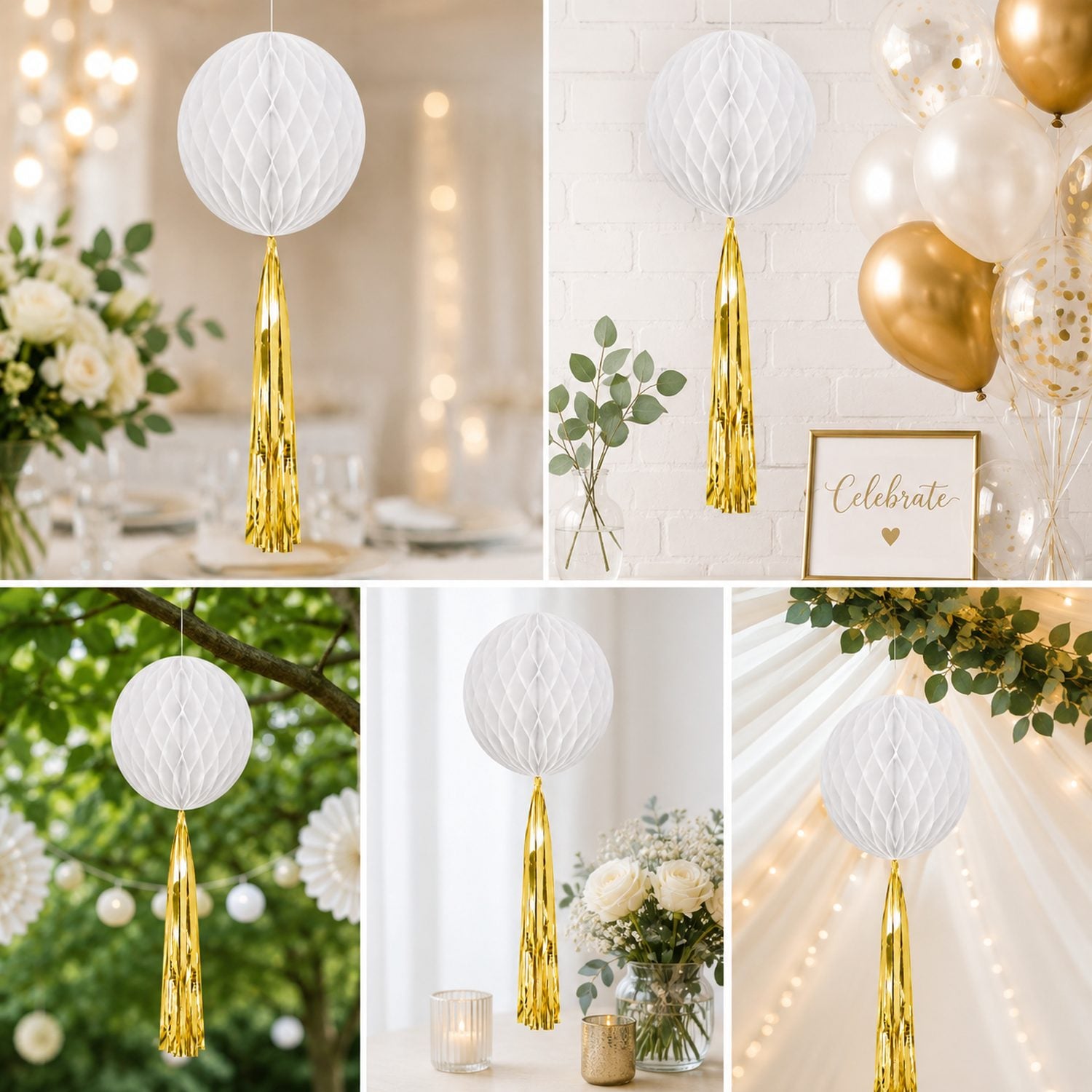 das-kost-mland-dekorationen-wabenball-wei-gold-quaste-papier image 3