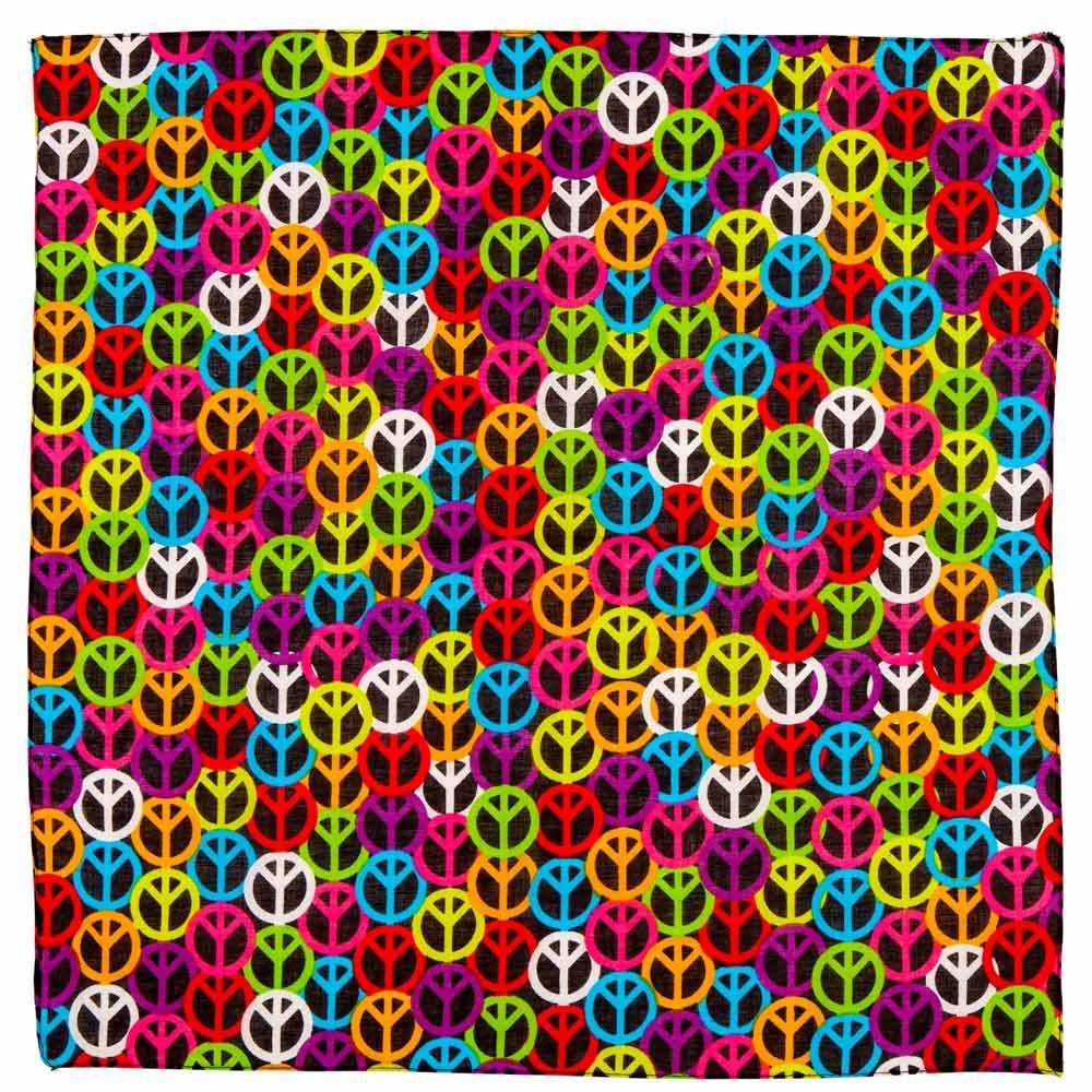 das-kost-mland-accessoires-peace-bandana-halstuch-55x55-schwarz-bunt image 2