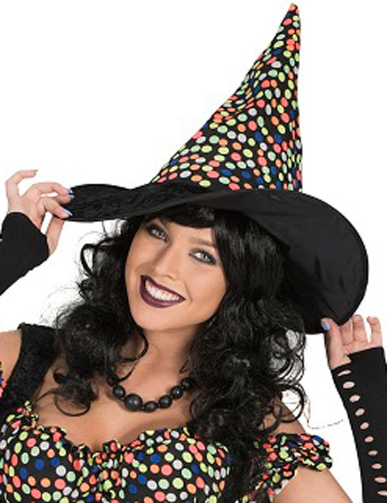 das-kost-mland-damen-hexe-wendy-kost-m-punkte-hexenkleid-mit-hut image 4