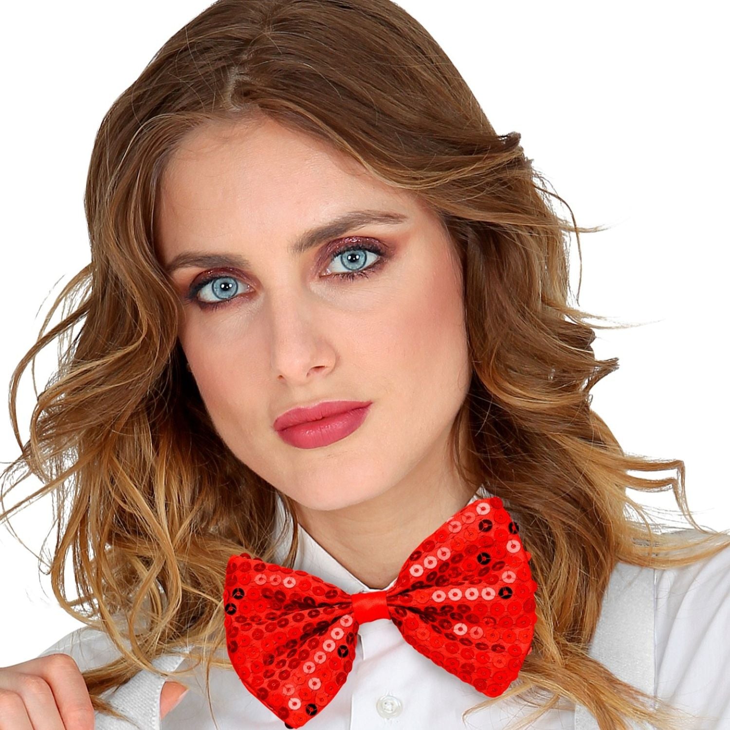 das-kost-mland-accessoires-fliege-pailetten-rot-glitzerfliege-polyester image 3