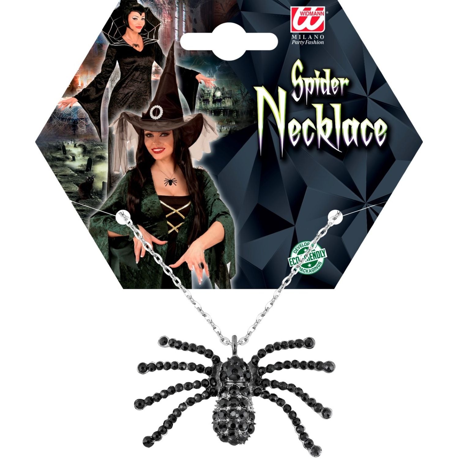 halskette-strass-spinne-schwarz-zink-gothic-schmuck image 2
