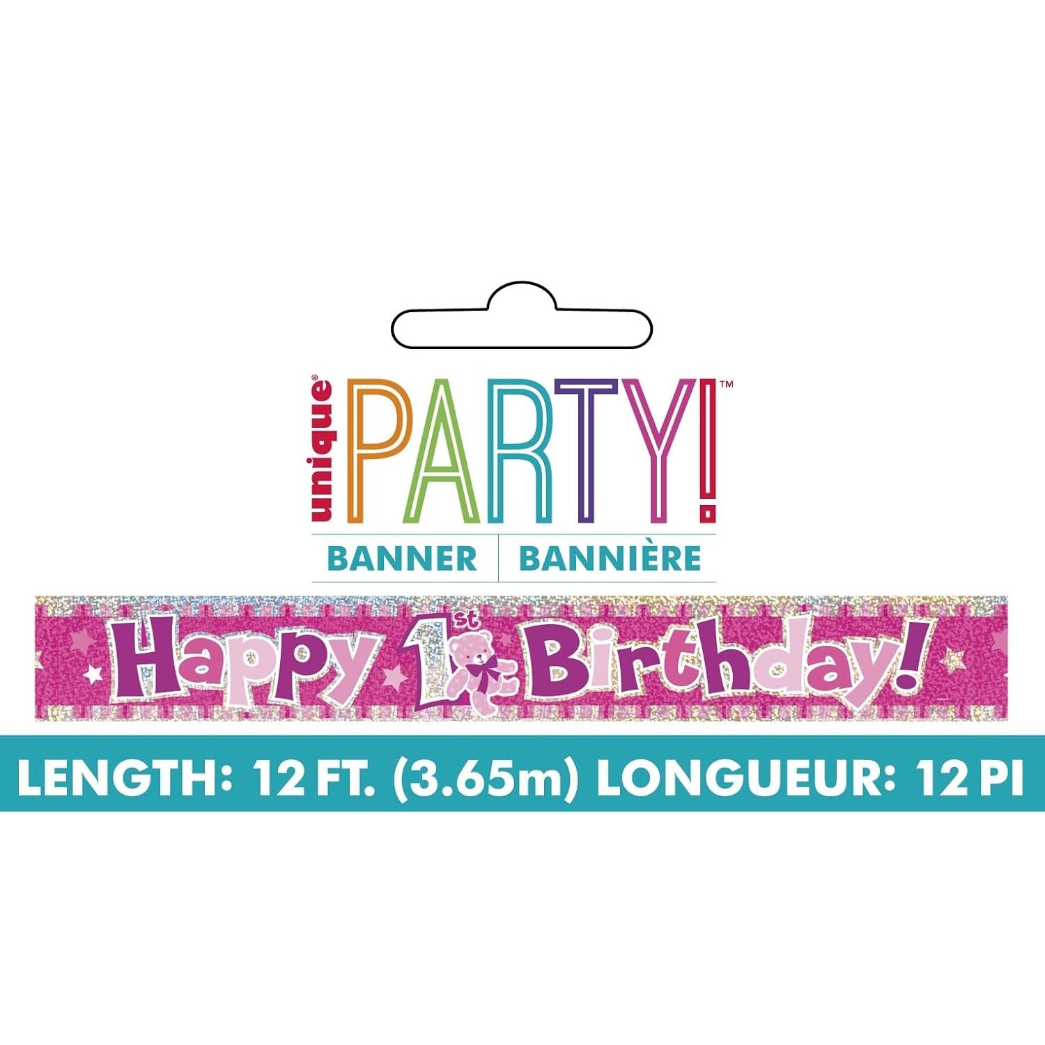 das-kost-mland-dekorationen-banner-folie-1st-bday-365cm-pink image 2