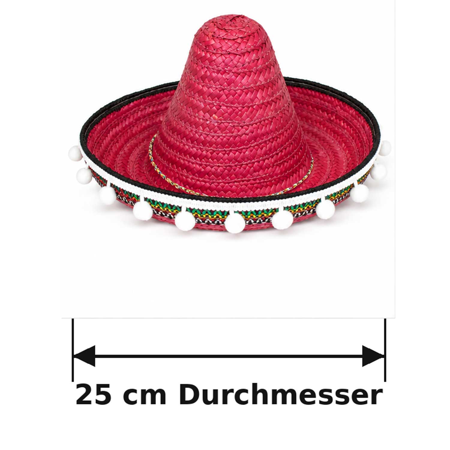 das-kost-mland-accessoires-kinder-sombrero-rot-25-cm-mit-troddeln image 4