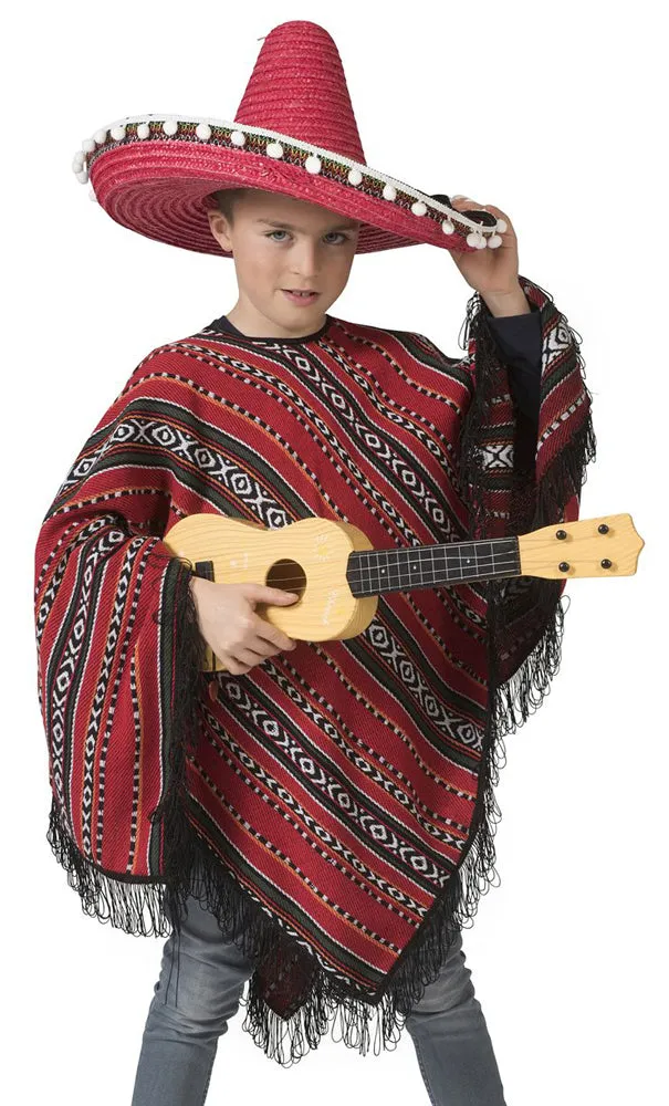 das-kost-mland-milan-mexikaner-poncho-kinder-rot image 1