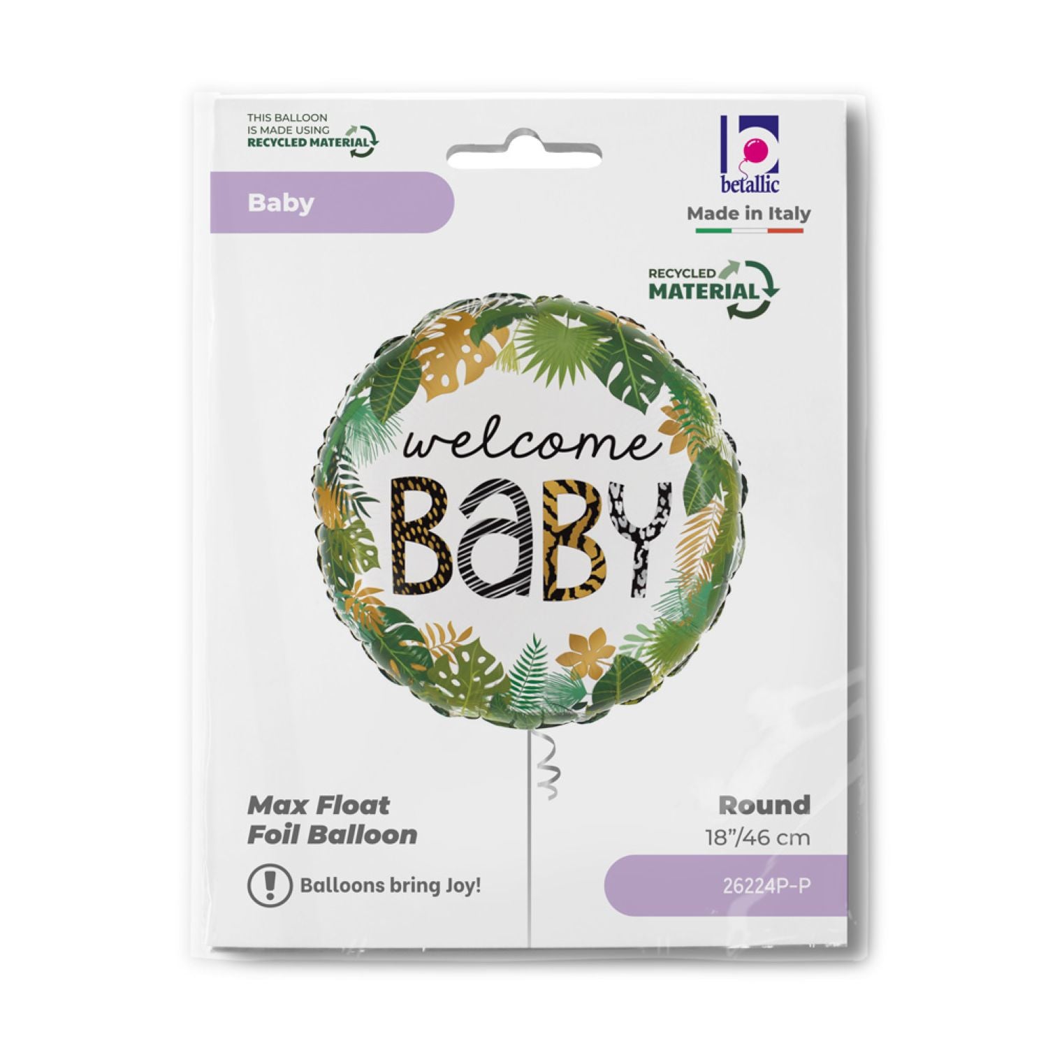 das-kost-mland-folienballon-dschungel-welcome-baby-46cm image 2