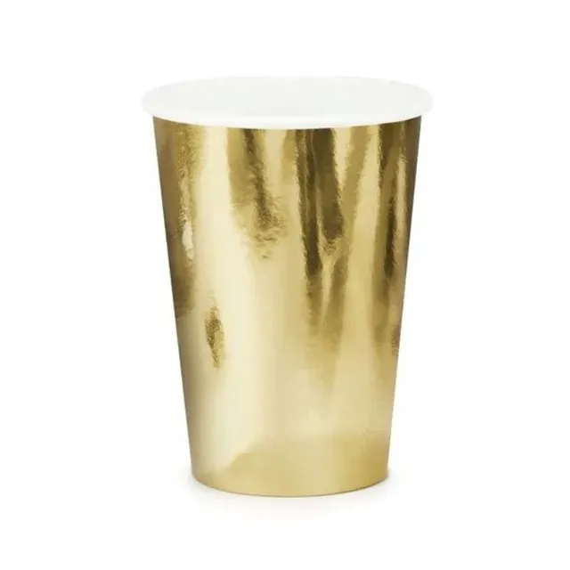 das-kost-mland-pappbecher-gold-220ml-6-st-ck-metallic image 1