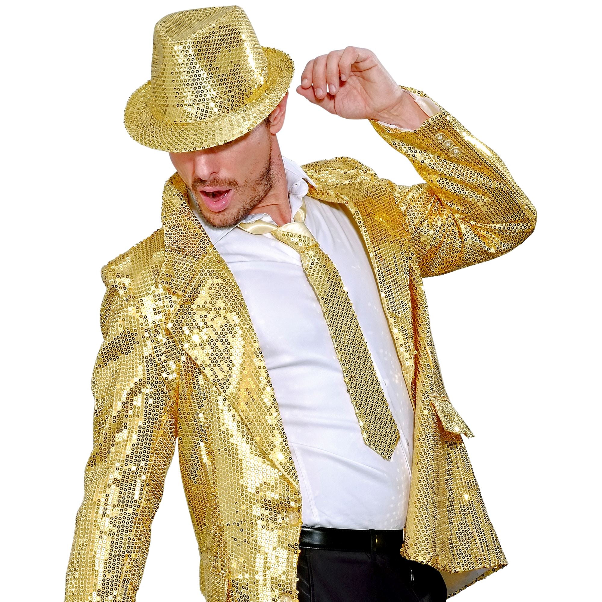 glitzer-pailletten-krawatte-gold-show-kost-m-accessoire image 4