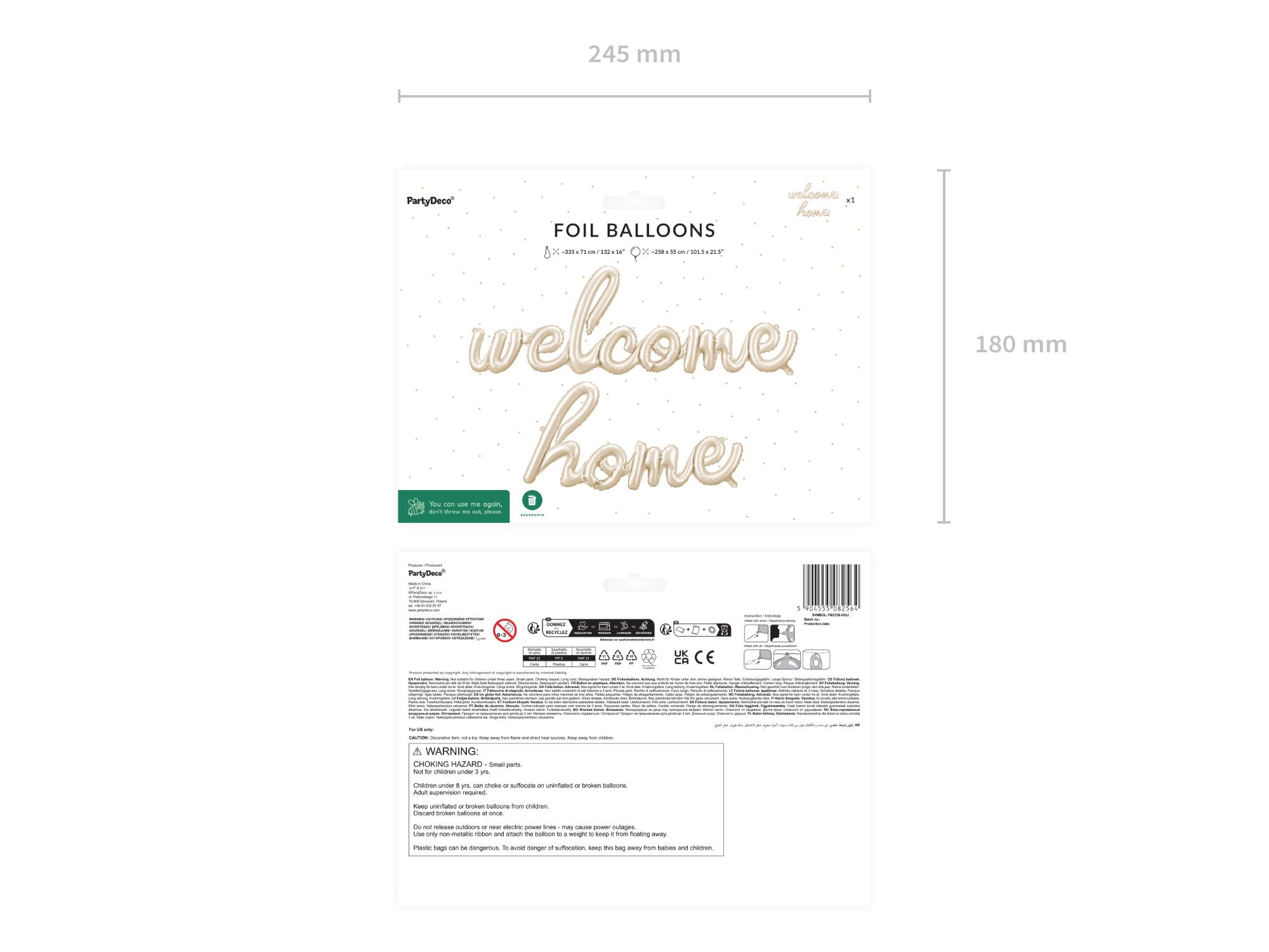 das-kost-mland-dekorationen-welcome-home-folienballon-cappuccino-335cm image 2