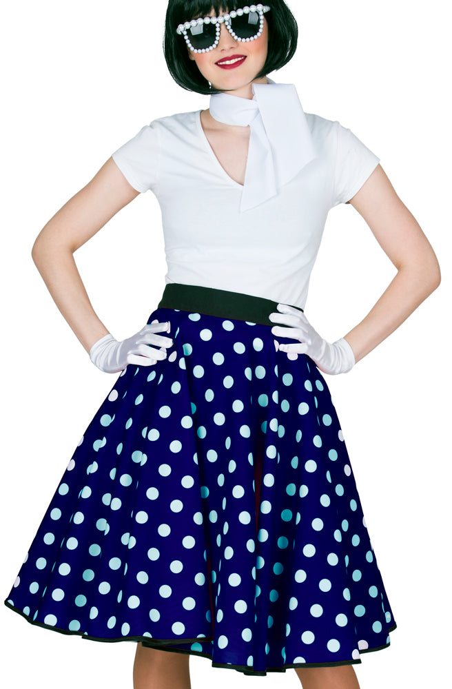 das-kost-mland-50er-jahre-tellerrock-damen-blau-wei-halstuch image 4