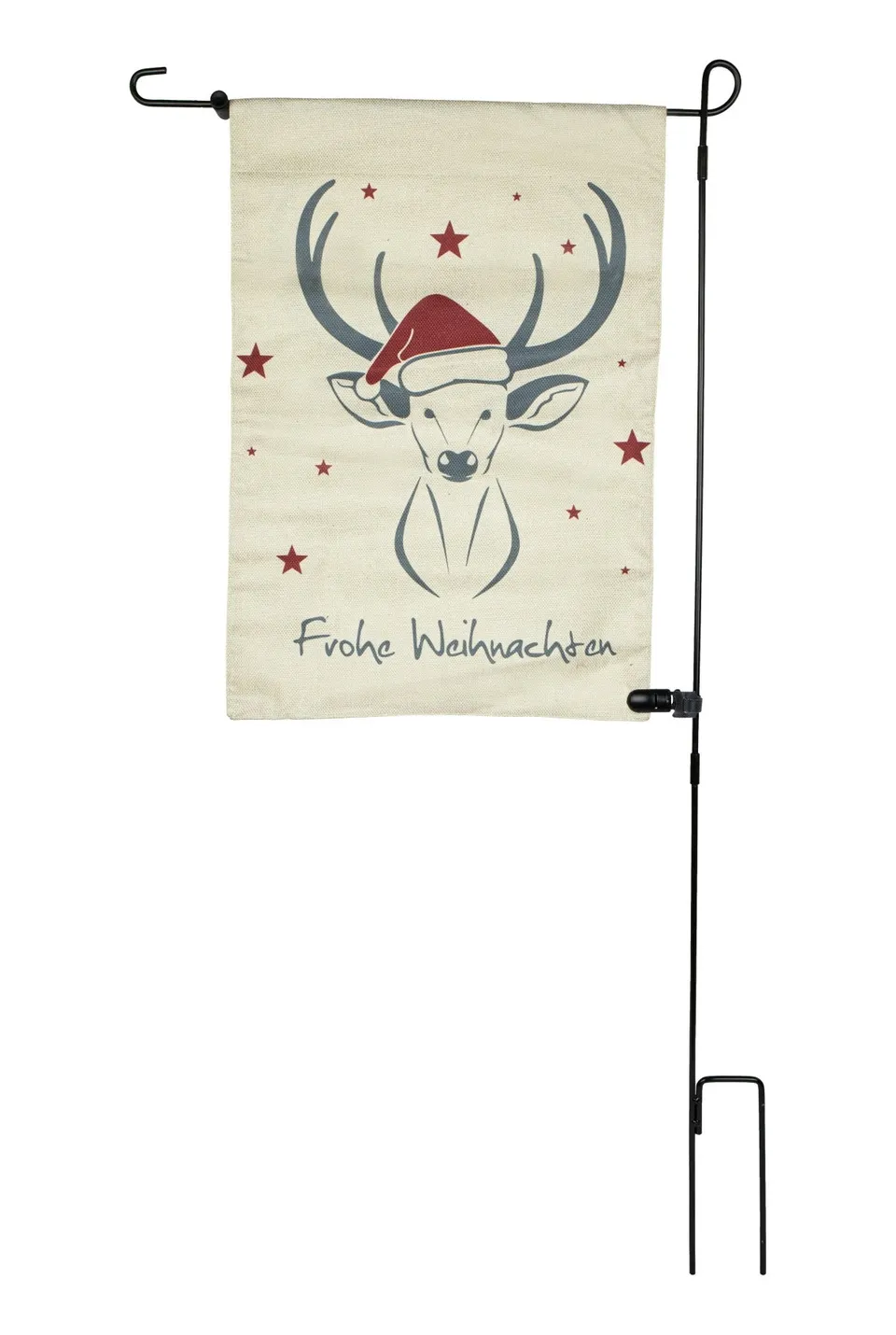 riffelmacher-gartenfahne-weihnachten-hirsch-wei-grau-13506 image 1