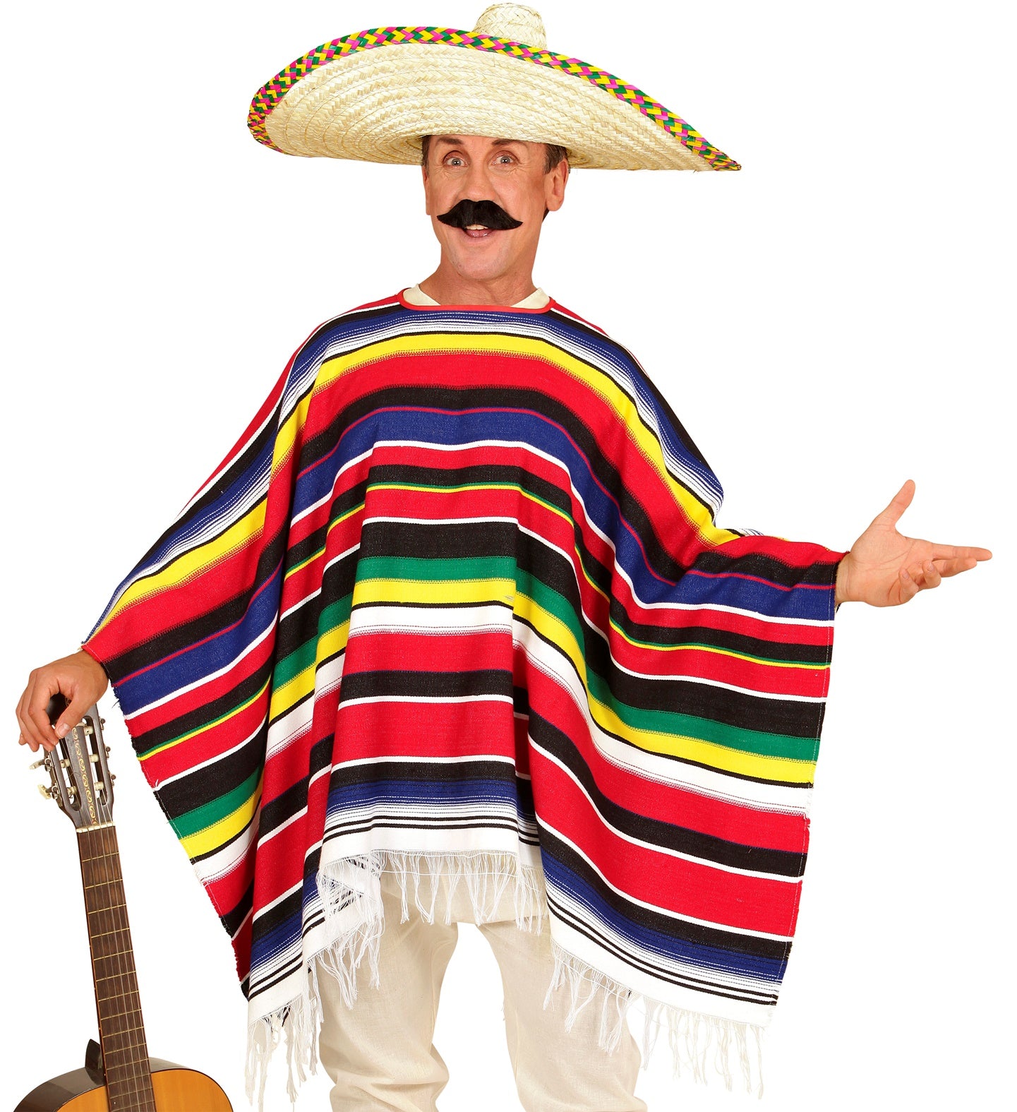 das-kost-mland-herren-mexikaner-poncho-pedro-bunt-einheitsgr-e image 1