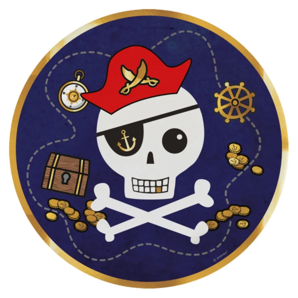 das-kost-mland-pirates-map-pappteller-8-st-ck-23cm-pirat image 1