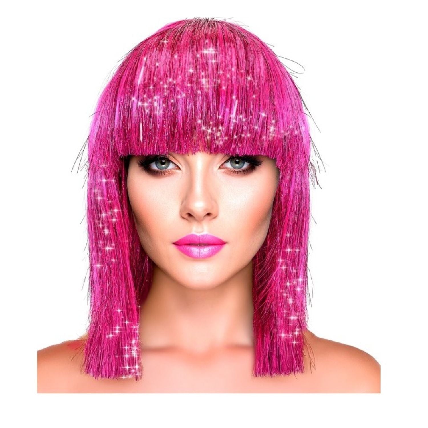 das-kost-mland-glitzy-bob-per-cke-damen-pink-mit-pony image 1
