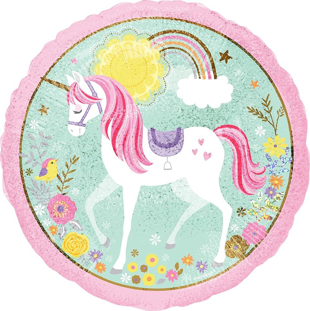 das-kost-mland-dekorationen-18-folienballon-magical-unicorn-43cm image 1