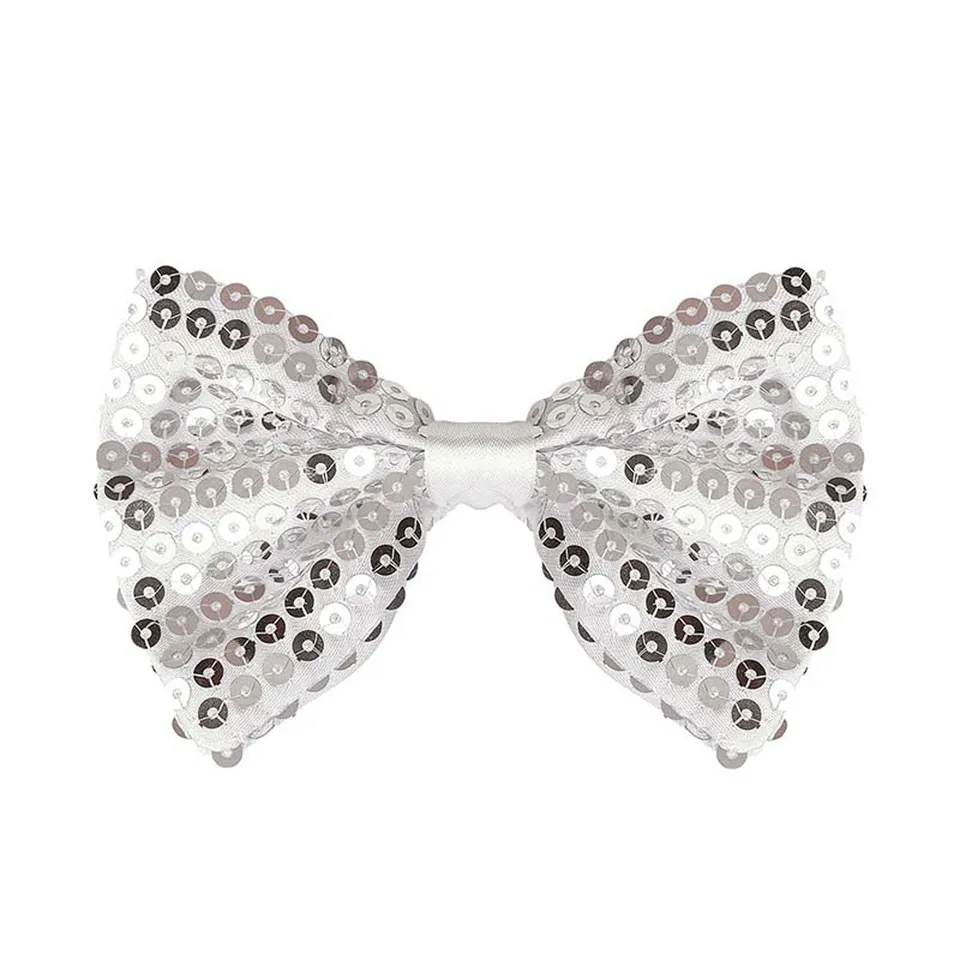 fliege-pailletten-silber-kost-m-accessoire-karneval image 1