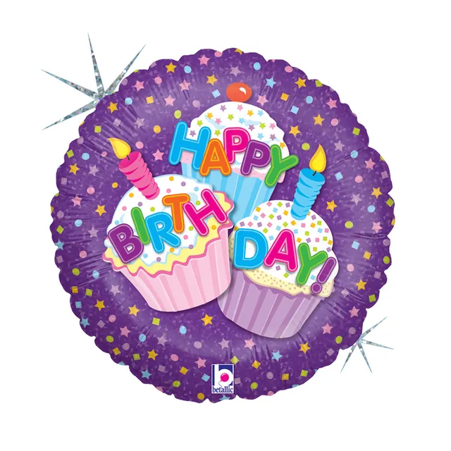 das-kost-mland-dekorationen-folienballon-happy-birthday-cupcake-holo image 1