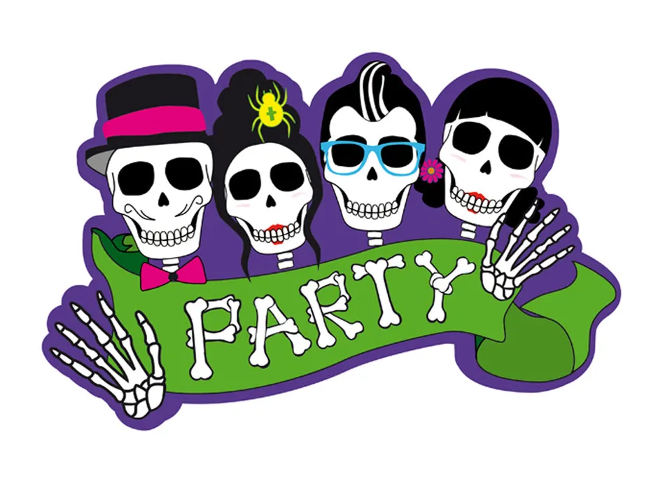 das-kost-mland-dekorationen-day-of-the-dead-skull-wand-deko-halloween image 1