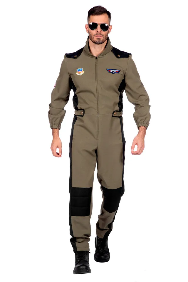das-kost-mland-herren-top-pilot-kost-m-flieger-overall-olivgr-n image 1