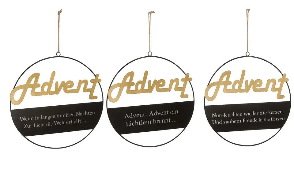 dekoring-advent-35-cm-schwarz-gold-mit-spr-chen image 1