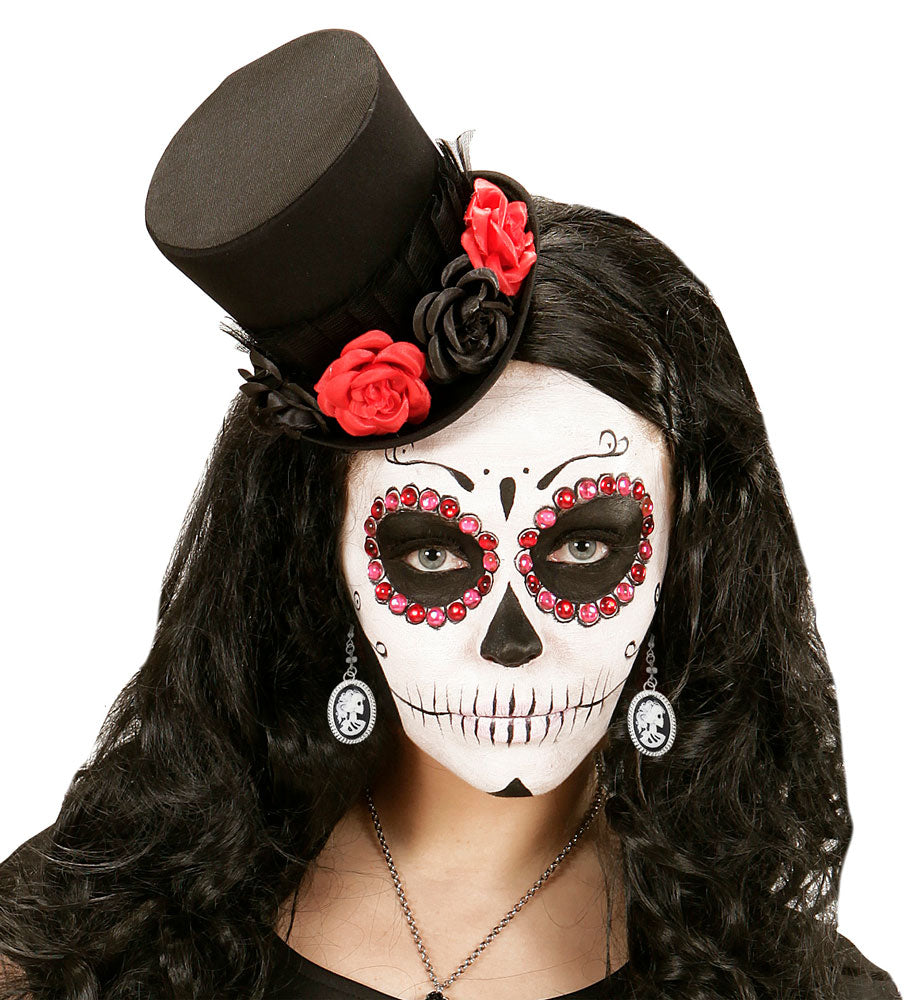 das-kost-mland-accessoires-01783-kamee-totenkopf-ohrringe-schwarz-wei image 3