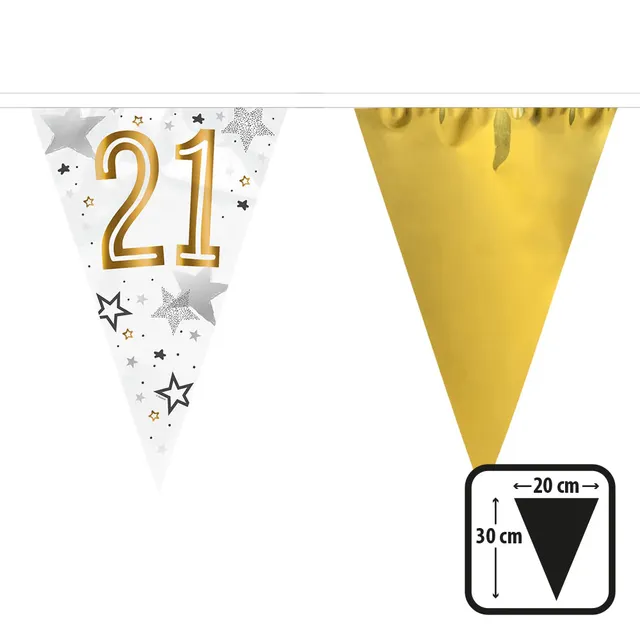das-kost-mland-happy-birthday-wimpelkette-6m-gold-21-girlande image 1