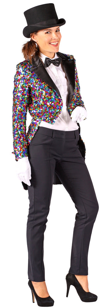 das-kost-mland-damen-glitzer-pailletten-frack-multicolor-m-show image 2