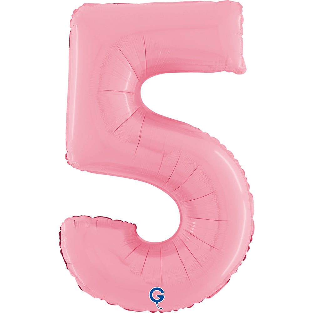 das-kost-mland-riesenzahl-folienballon-5-pastel-pink-66-cm image 2